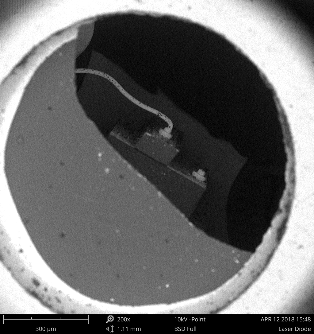 Scanning electron micrograph of a laser diode
